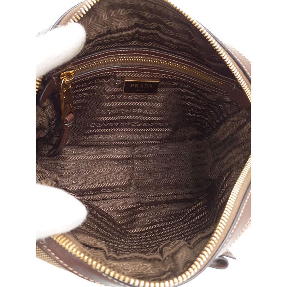 Prada Jacquard Logo Camera Bag beige brown canvas - Picture 3 of 9